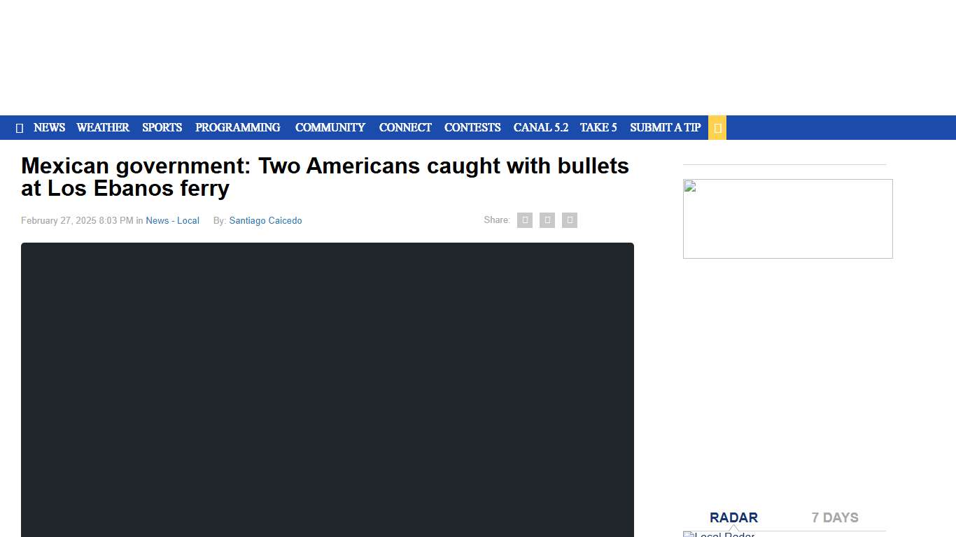 Mexican government: Two Americans caught with bullets at Los Ebanos ferry